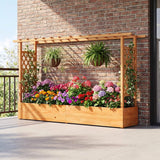 Raised Garden Bed Planter Box with Lattice Trellis Drainage Holes Garden & Patio - Tophatter Daily Deals