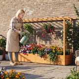 Raised Garden Bed Planter Box with Lattice Trellis Drainage Holes Garden & Patio - Tophatter Daily Deals