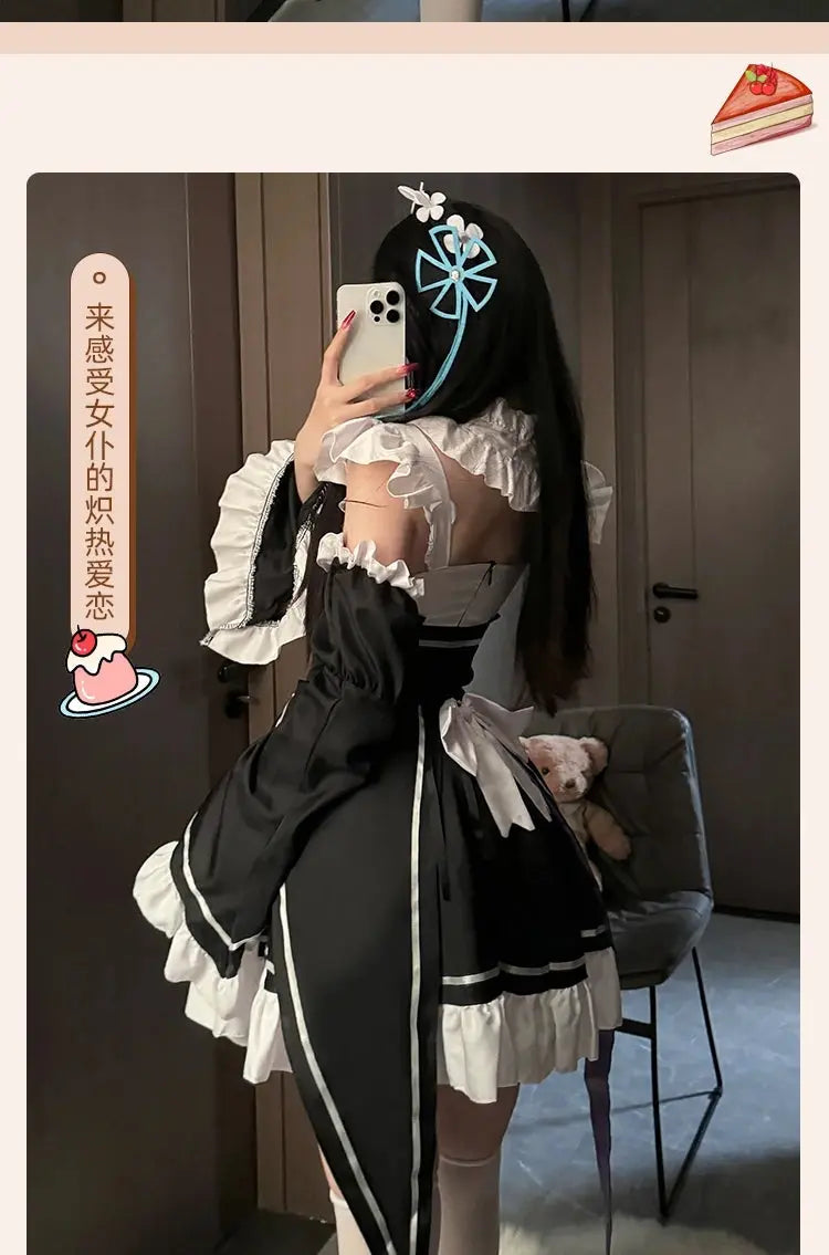 Ram Rem Cosplay Costume Anime Lolita Maid Uniform Maid Apron Lolita Dress Life In A Different World From Zero Costumes Party Set - Tophatter Daily Deals