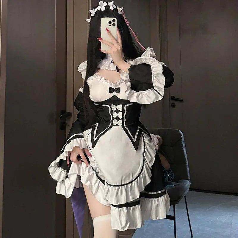 Ram Rem Cosplay Costume Anime Lolita Maid Uniform Maid Apron Lolita Dress Life In A Different World From Zero Costumes Party Set - Tophatter Daily Deals