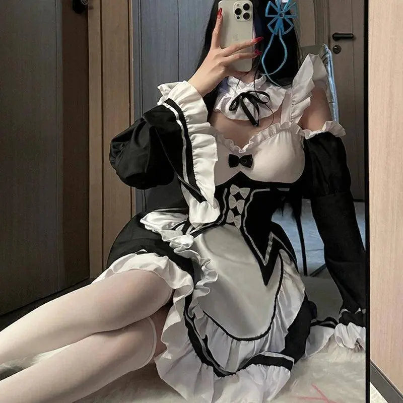 Ram Rem Cosplay Costume Anime Lolita Maid Uniform Maid Apron Lolita Dress Life In A Different World From Zero Costumes Party Set - Tophatter Daily Deals
