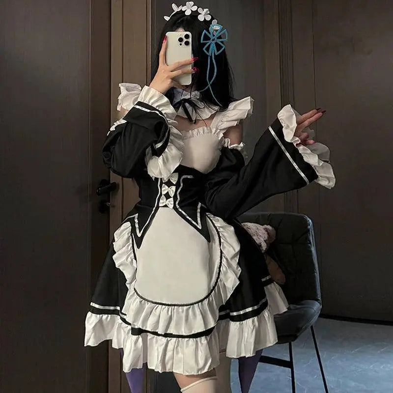 Ram Rem Cosplay Costume Anime Lolita Maid Uniform Maid Apron Lolita Dress Life In A Different World From Zero Costumes Party Set - Tophatter Daily Deals