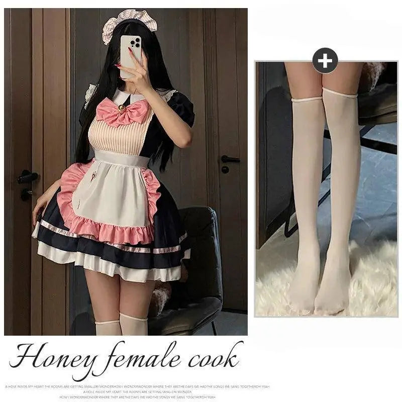 Ram Rem Cosplay Costume Anime Lolita Maid Uniform Maid Apron Lolita Dress Life In A Different World From Zero Costumes Party Set Including stockings 1 - Tophatter Daily Deals