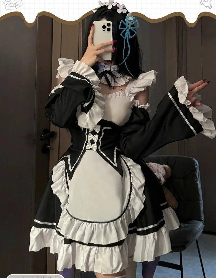 Ram Rem Cosplay Costume Anime Lolita Maid Uniform Maid Apron Lolita Dress Life In A Different World From Zero Costumes Party Set - Tophatter Daily Deals