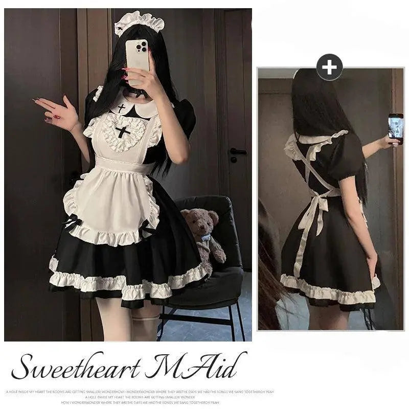 Ram Rem Cosplay Costume Anime Lolita Maid Uniform Maid Apron Lolita Dress Life In A Different World From Zero Costumes Party Set no stockings 2 - Tophatter Daily Deals