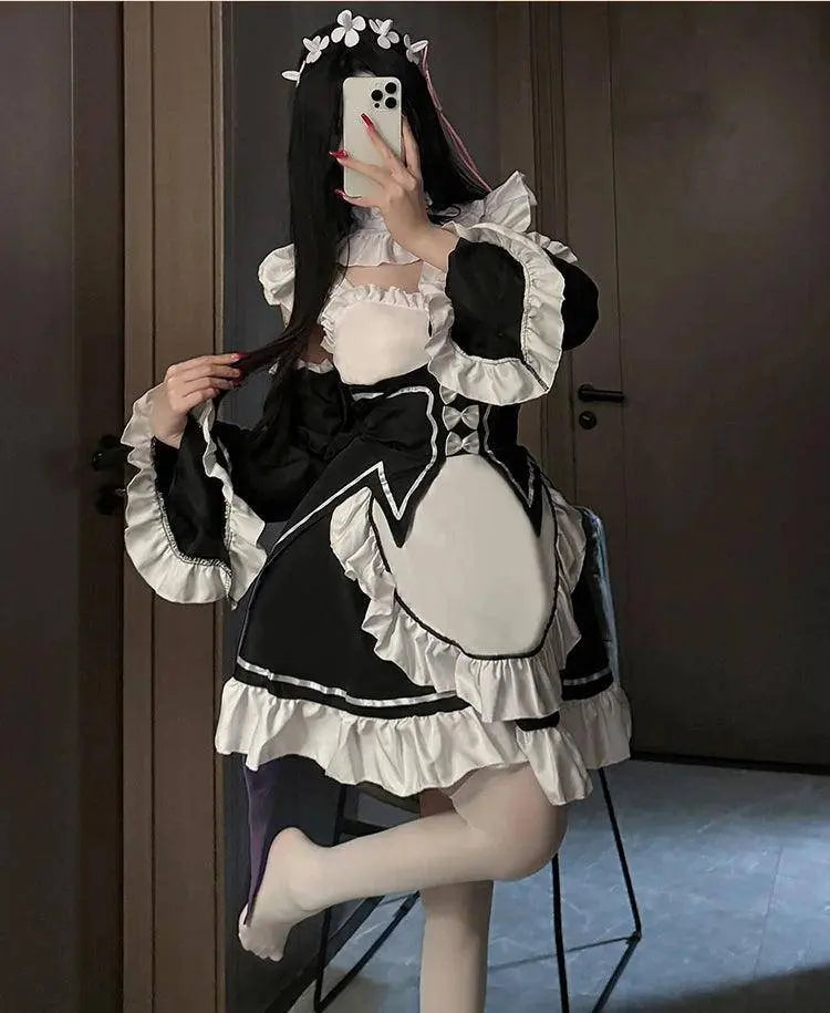 Ram Rem Cosplay Costume Anime Lolita Maid Uniform Maid Apron Lolita Dress Life In A Different World From Zero Costumes Party Set - Tophatter Daily Deals