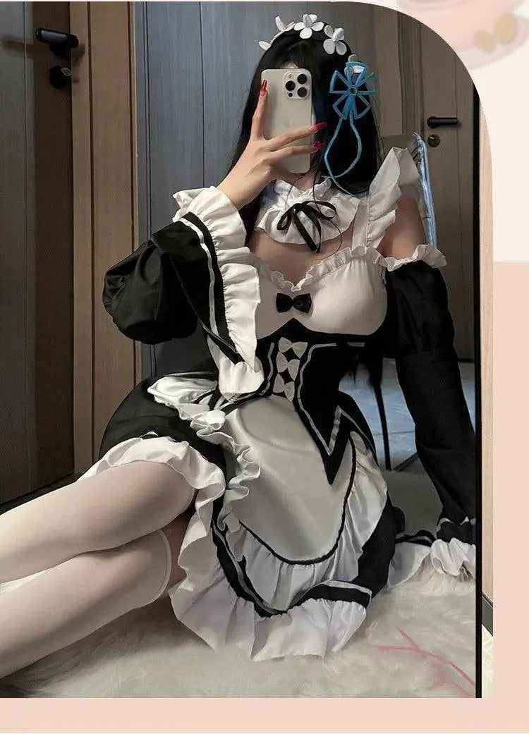 Ram Rem Cosplay Costume Anime Lolita Maid Uniform Maid Apron Lolita Dress Life In A Different World From Zero Costumes Party Set - Tophatter Daily Deals