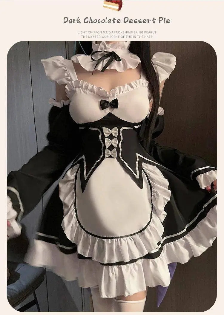 Ram Rem Cosplay Costume Anime Lolita Maid Uniform Maid Apron Lolita Dress Life In A Different World From Zero Costumes Party Set - Tophatter Daily Deals