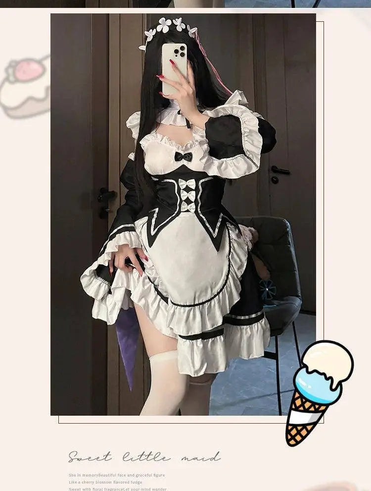 Ram Rem Cosplay Costume Anime Lolita Maid Uniform Maid Apron Lolita Dress Life In A Different World From Zero Costumes Party Set - Tophatter Daily Deals