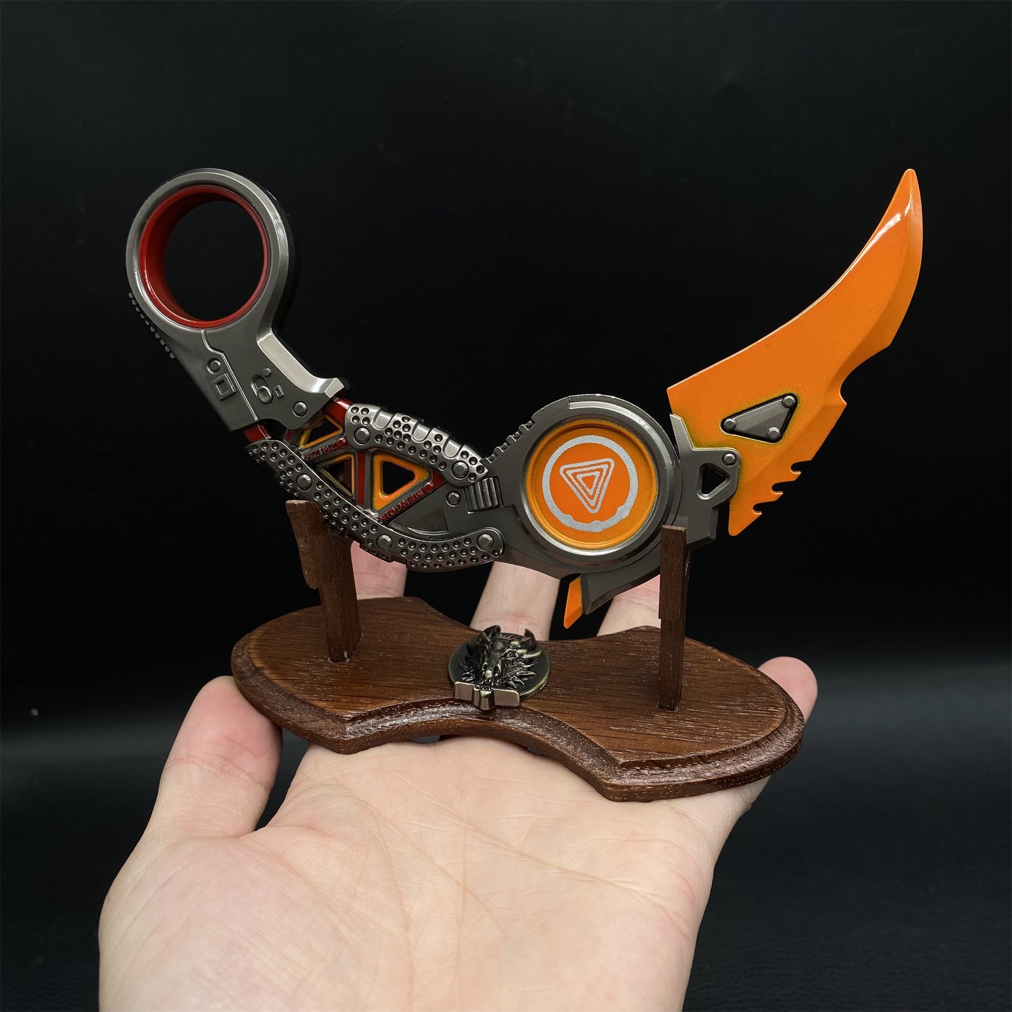 Raptor's Claw Karambit Metal Replica-Economic Version Orange & Stand - Tophatter Daily Deals