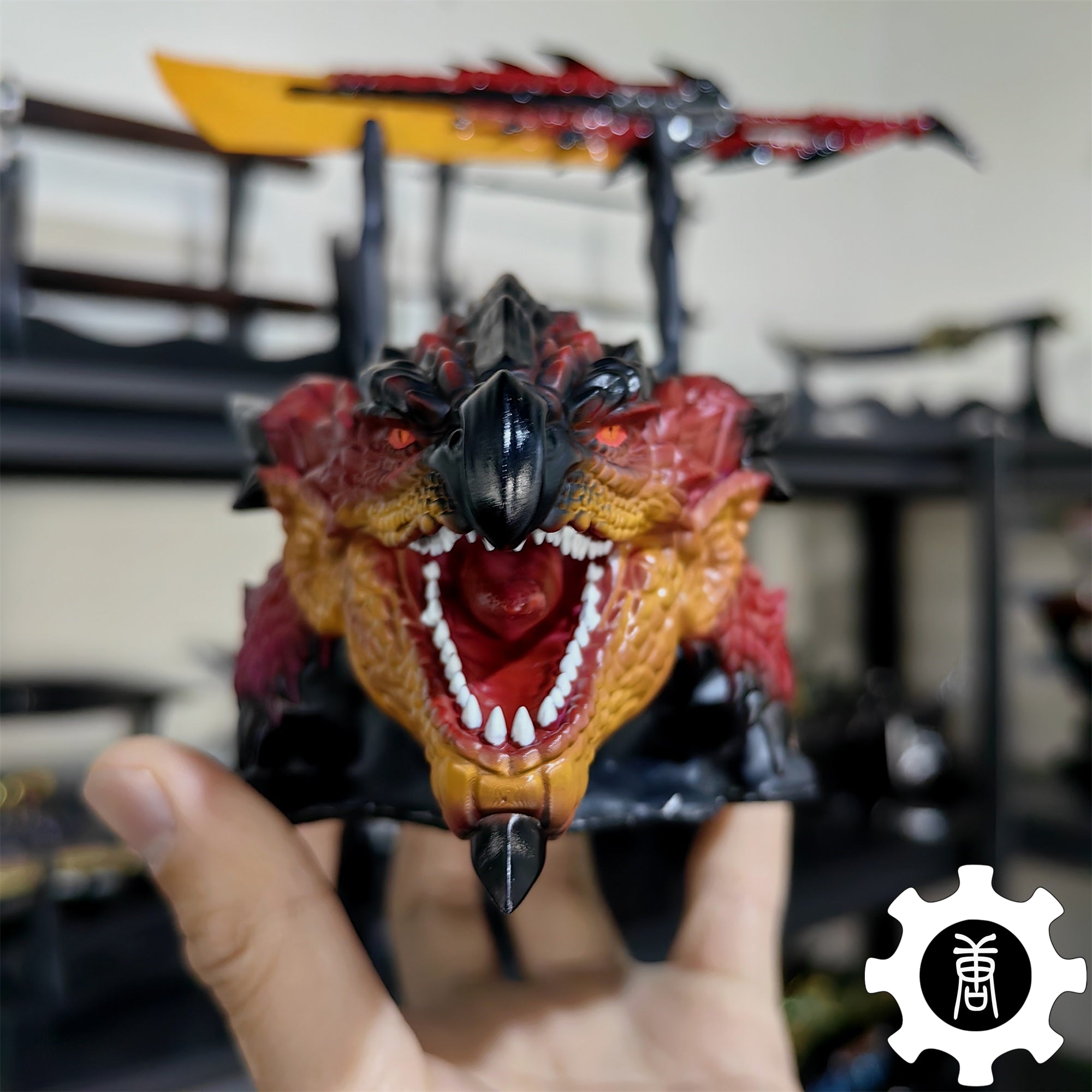 3D Printed Rathalos Head Halberion Blade Gamepad Controller Stand - Tophatter Daily Deals