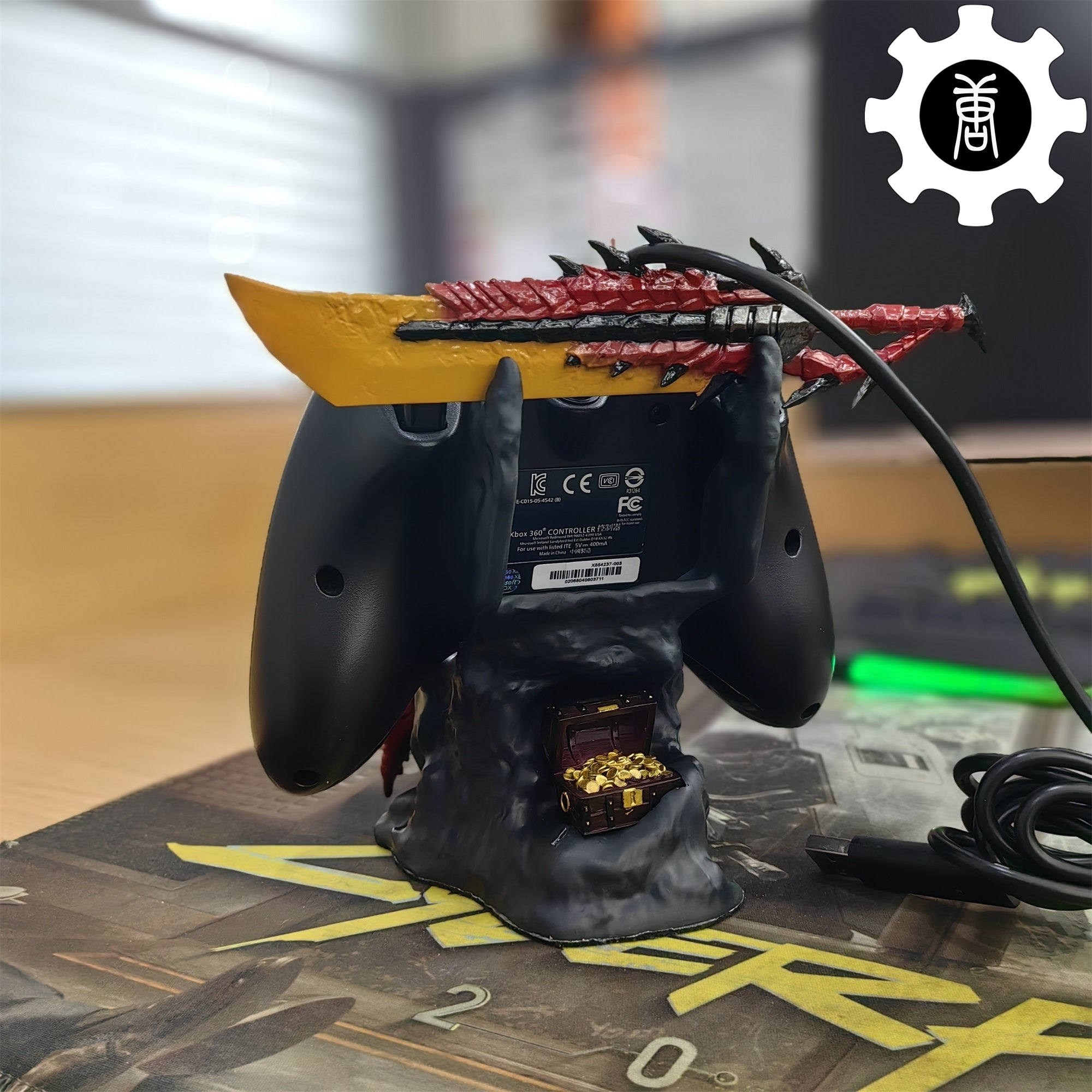 3D Printed Rathalos Head Halberion Blade Gamepad Controller Stand - Tophatter Daily Deals