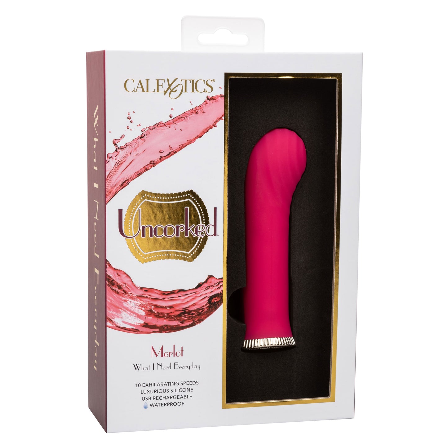 Uncorked Merlot Mini Massager Vibrator in Pink with 10 Speeds and 3-Inch Silicone Personal Vibrator > Vibrators > Mini Vibrators - Tophatter Daily Deals