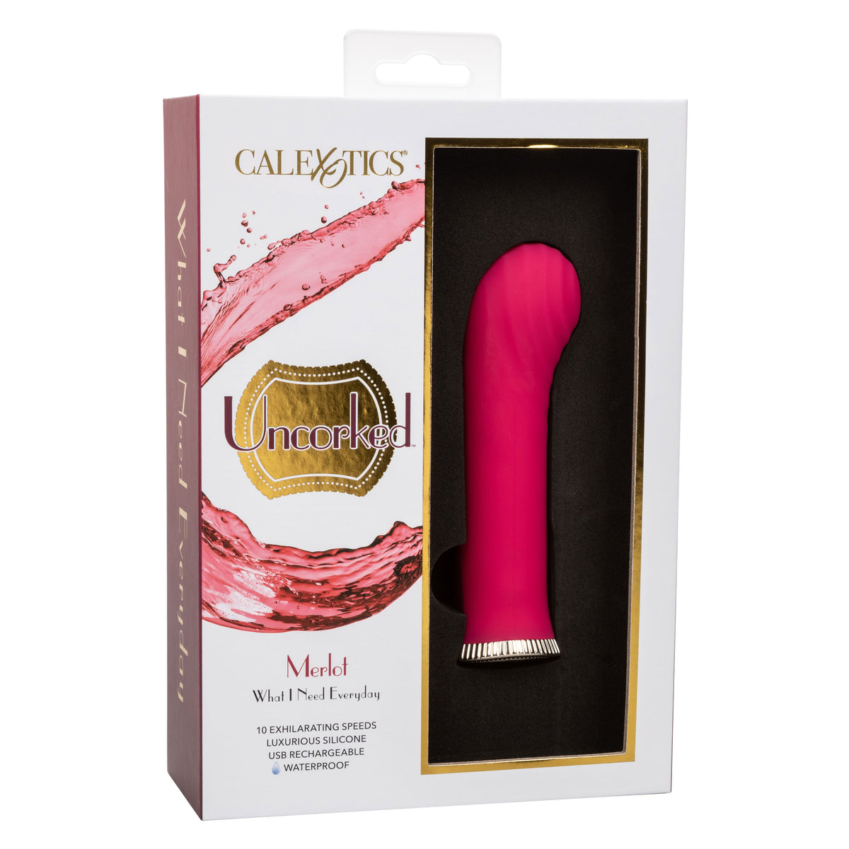 Uncorked Merlot Mini Massager Vibrator in Pink with 10 Speeds and 3-Inch Silicone Personal Vibrator > Vibrators > Mini Vibrators - Tophatter Daily Deals