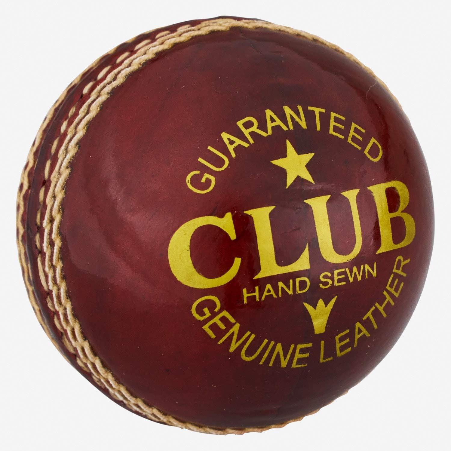 Junior Cricket Balls - Red Leather Cricket Ball - 5.50 Oz Hand Stitched 20 Over Cricket Ball Sports & Outdoor - Tophatter Daily Deals