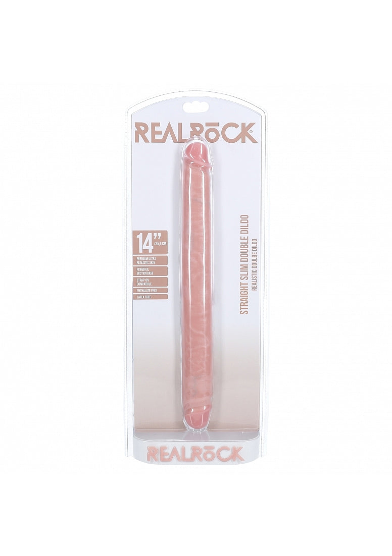 RealRock 14 Inch Slim Double Ended Dong Pink > Dildos > Double Dildos - Tophatter Daily Deals