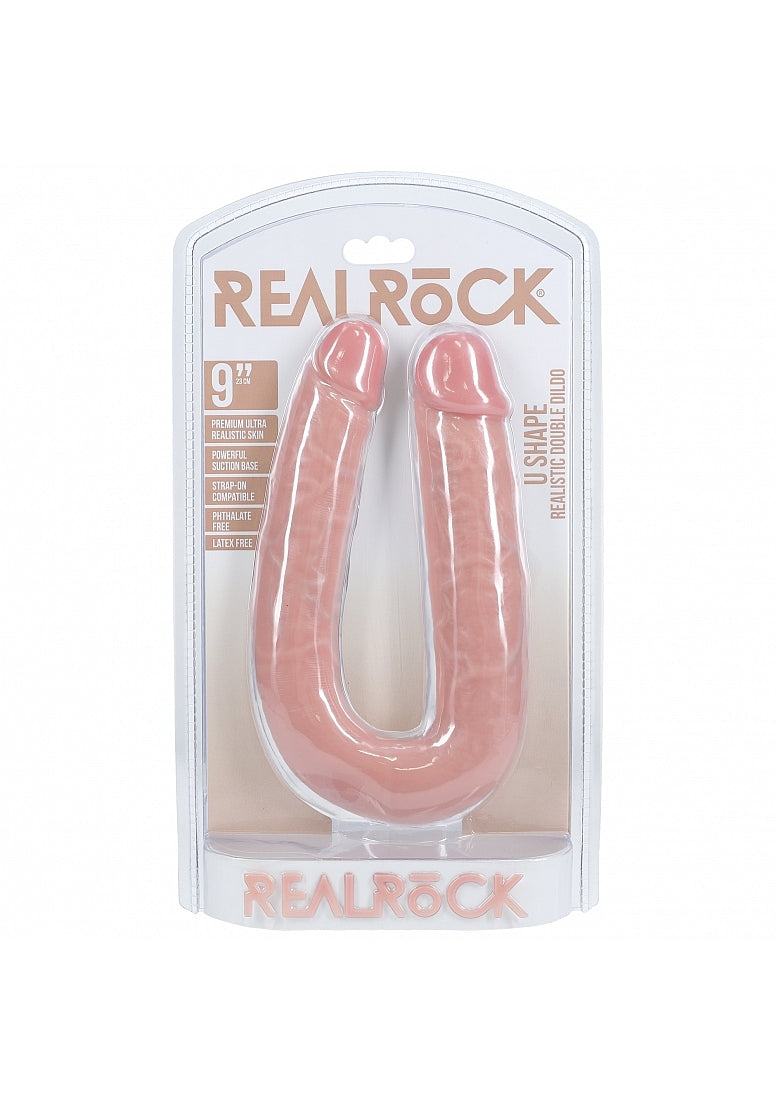 RealRock 9 Inch U Shaped Double Dildo Natural Skin Tone > Dildos > Double Dildos - Tophatter Daily Deals