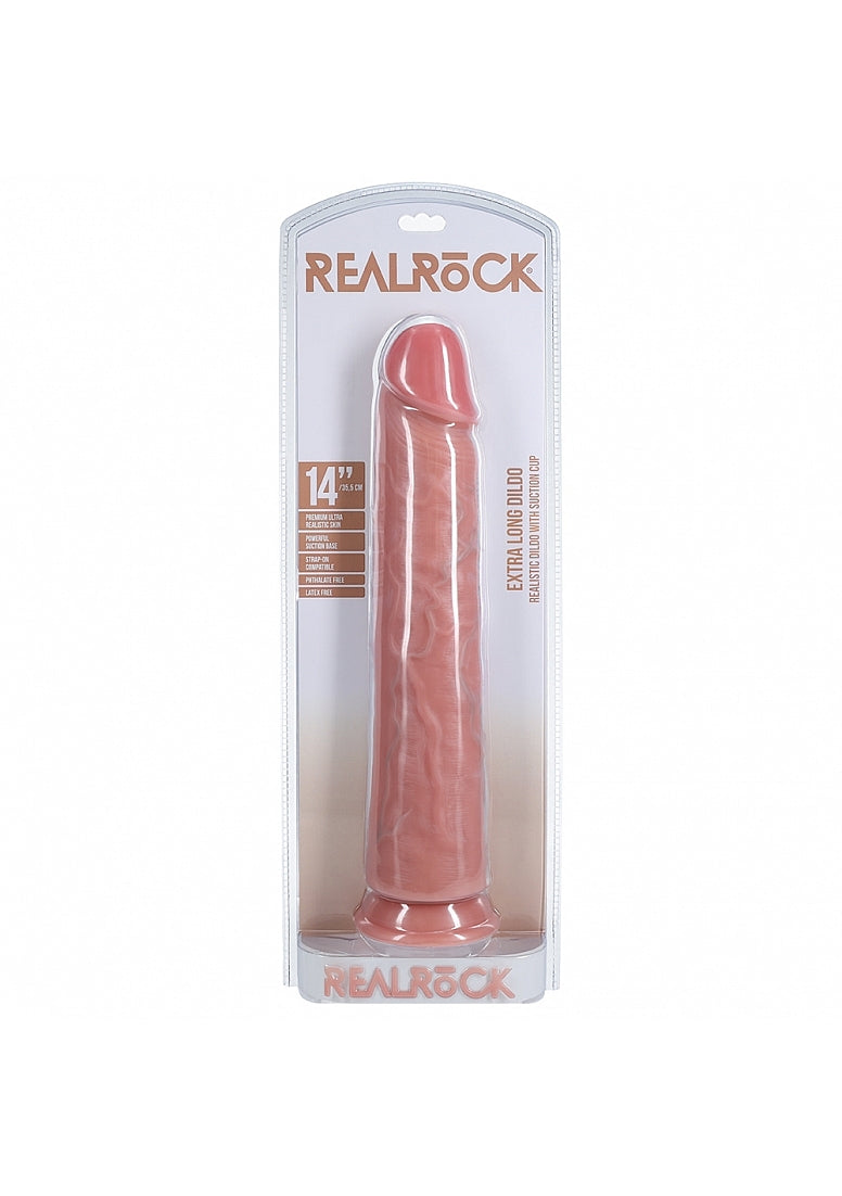RealRock Extra Long No Balls Dildo 14 Inch Realistic Skin Color > Dildos > Oversized Toys - Tophatter Daily Deals