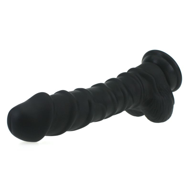 Realistic 20cm Dildo with Ridged Shaft and Balls in Black > Dildos > Realistic Dildos - Tophatter Daily Deals