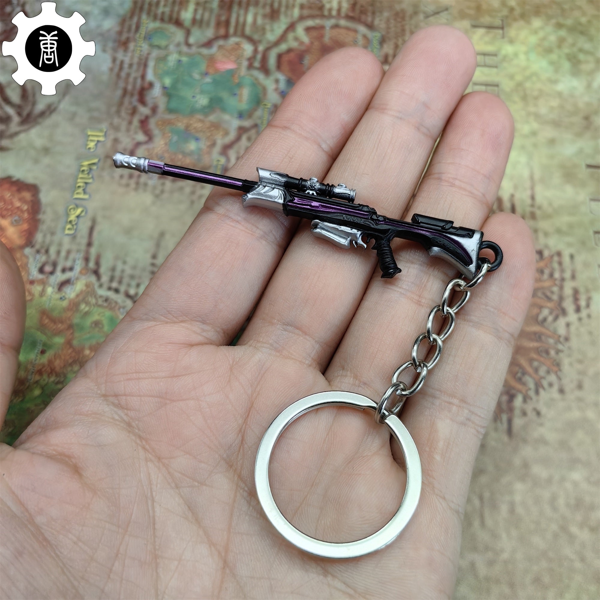 Metal Reaver Operator Gun Tiny KeyChain Pendant Purple - Tophatter Daily Deals