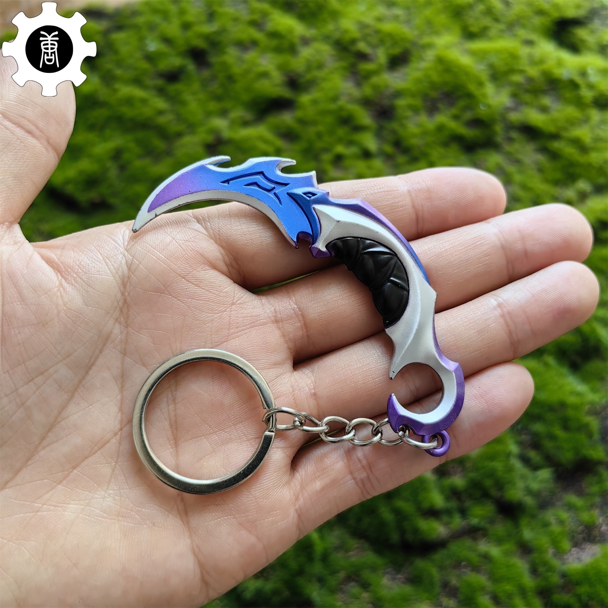 Reaver, EP 5 Karambit Tiny Keychain Metal Pendant Blue & Purple - Tophatter Daily Deals
