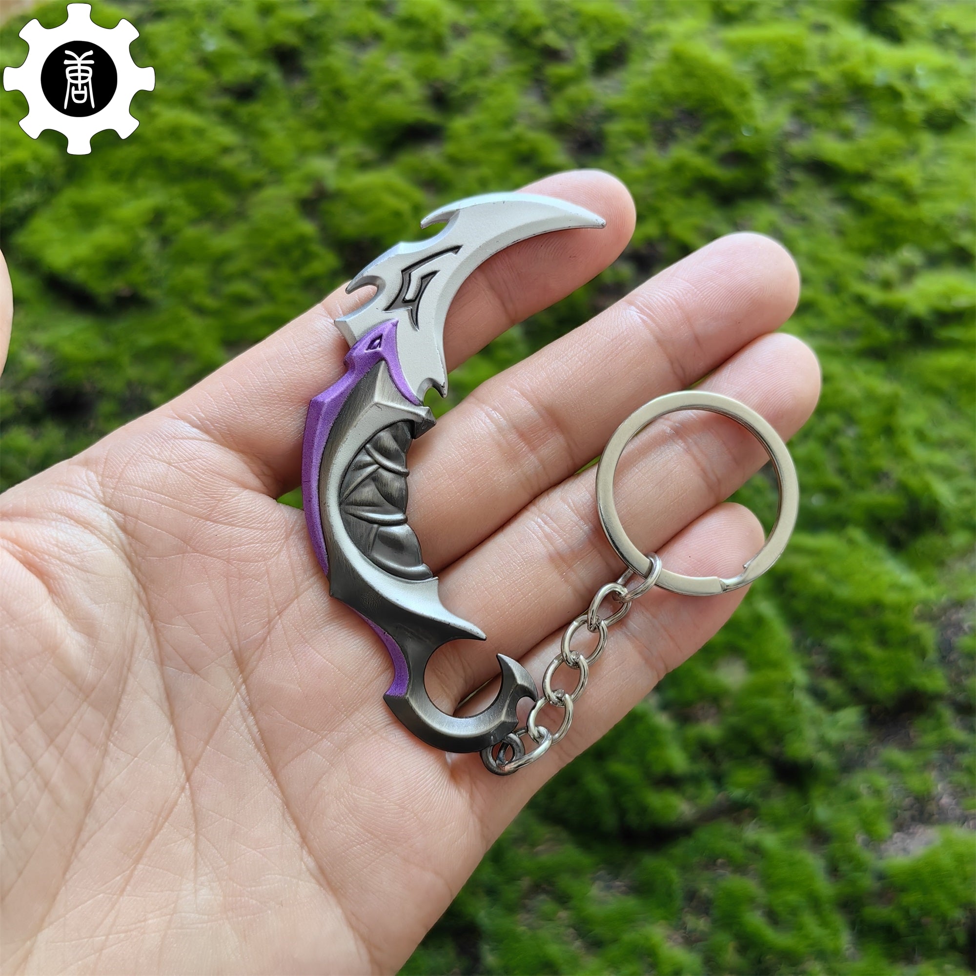 Reaver, EP 5 Karambit Tiny Keychain Metal Pendant Silvery & Purple - Tophatter Daily Deals