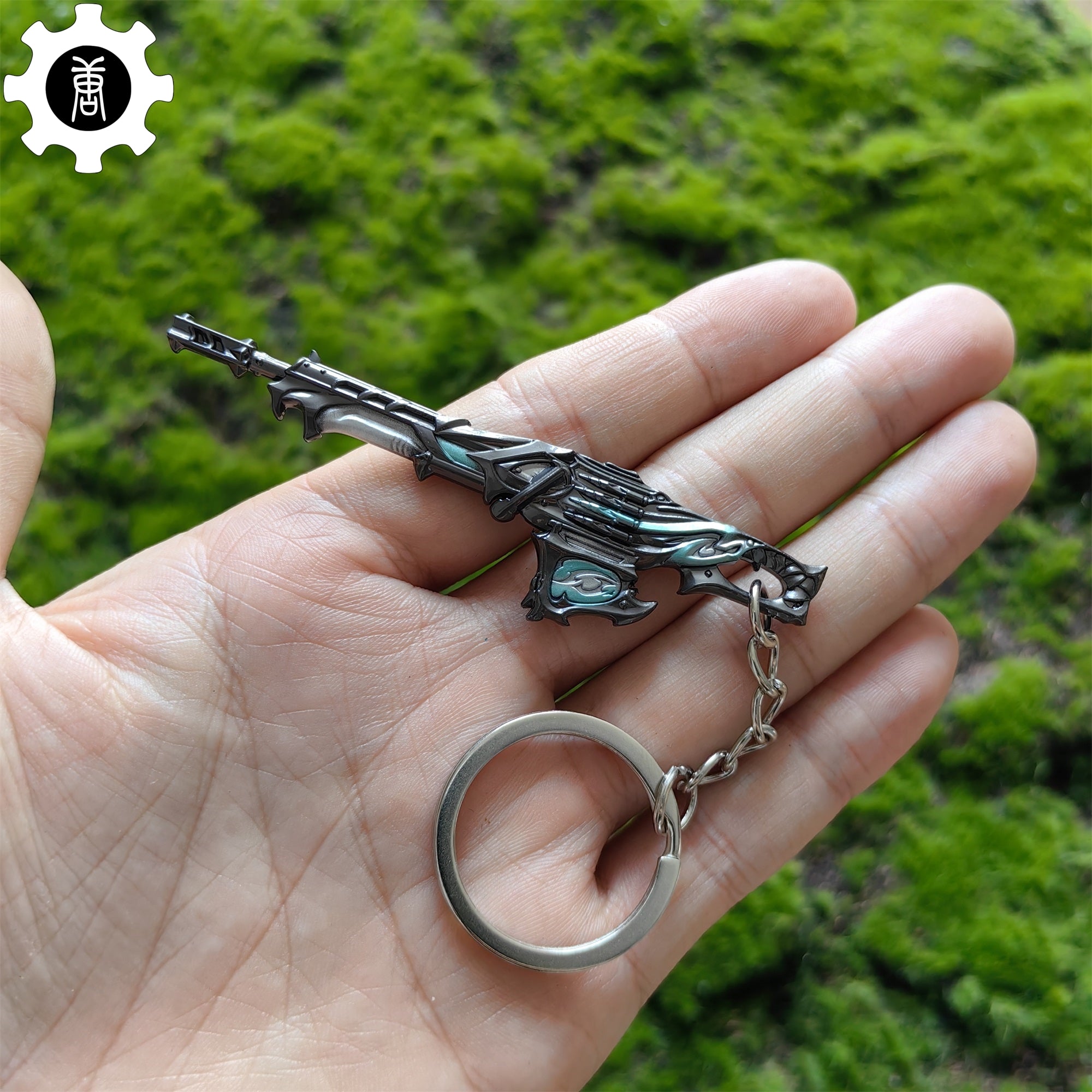 Metal Reaver EP 5 Odin Gun Tiny KeyChain Pendant White & Blue - Tophatter Daily Deals