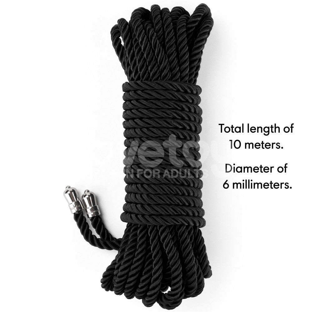 Rebellion Reign Ebony Silky Bondage Rope – 10 Meter Rope > Bondage Gear > Rope - Tophatter Daily Deals