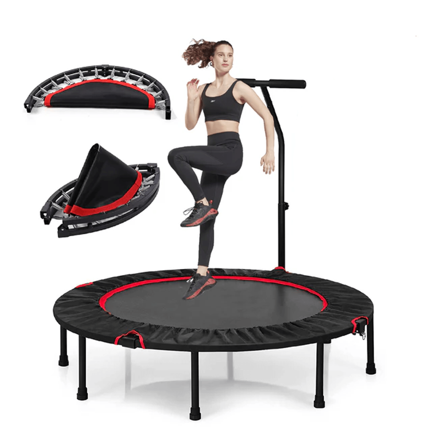 Rebounder Mini Trampoline - 40” Rebounder Mini Fitness Trampoline, Outdoor/Indoor Mini Trampoline, Sprung training Aerobic Trampoline Exercise & Fitness - Tophatter Daily Deals