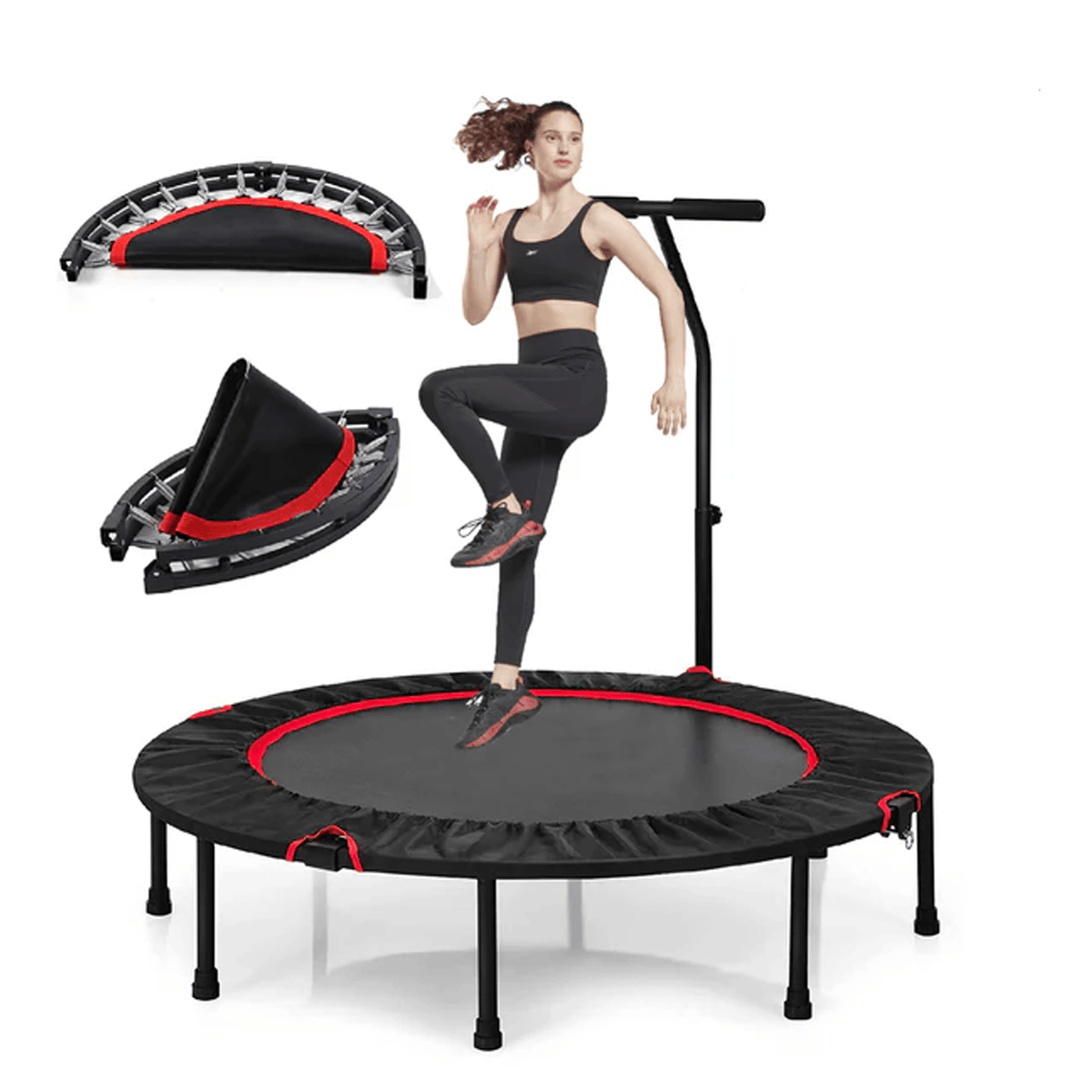 Rebounder Mini Trampoline - 40” Rebounder Mini Fitness Trampoline, Outdoor/Indoor Mini Trampoline, Sprung training Aerobic Trampoline Exercise & Fitness - Tophatter Daily Deals