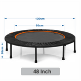 Rebounder Mini Trampoline - 40” Rebounder Mini Fitness Trampoline, Outdoor/Indoor Mini Trampoline, Sprung training Aerobic Trampoline 48" Inch Without T-Bar Exercise & Fitness - Tophatter Daily Deals