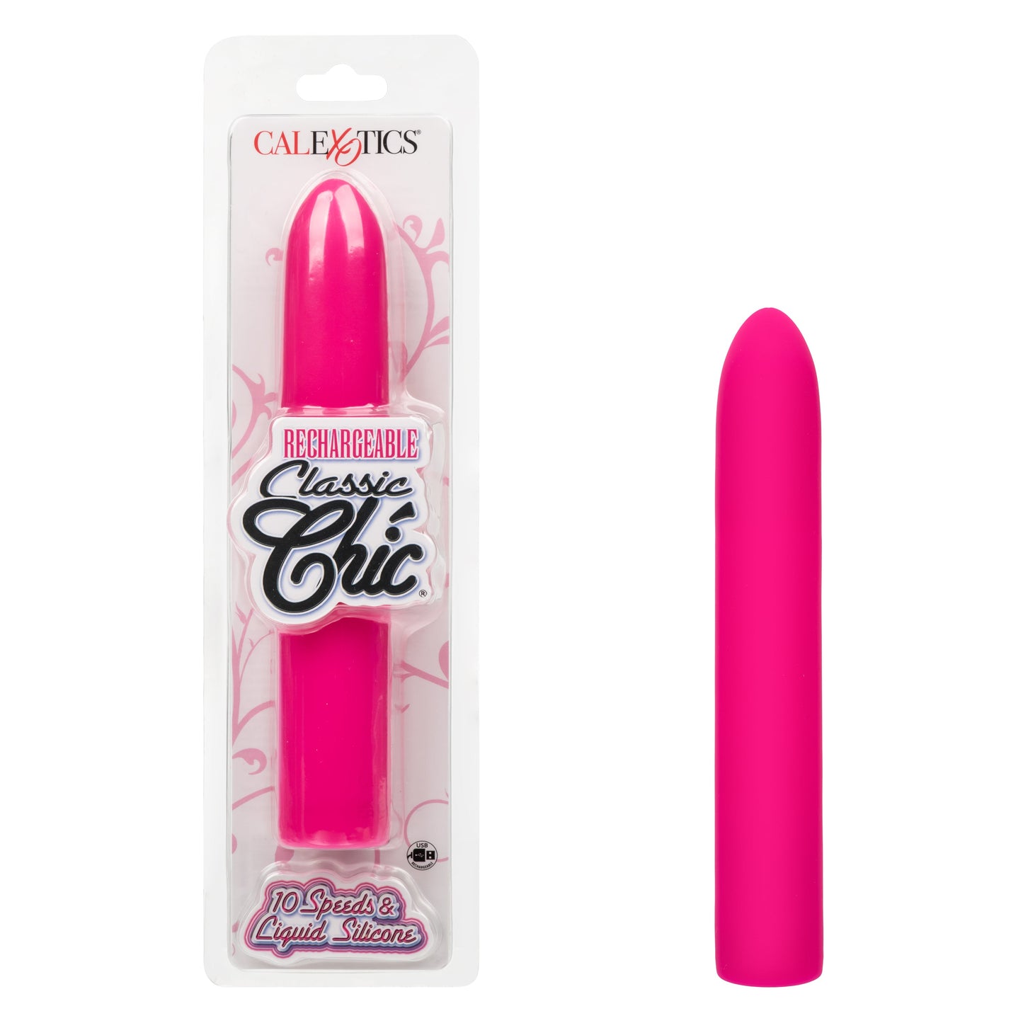 Classic Chic Standard Pink Liquid Silicone Massager with 10 Speeds and Charging > Vibrators > Standard Vibrators - Tophatter Daily Deals