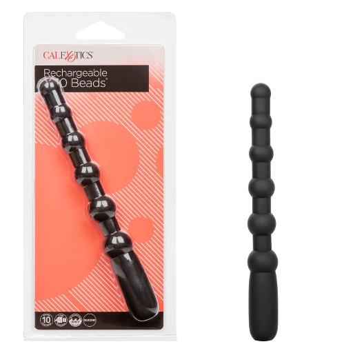 X-10 Beads Black Silicone Flexible Vibrating Probe with 10 Functions and Charging > Anal Range > Anal Beads - Tophatter Daily Deals