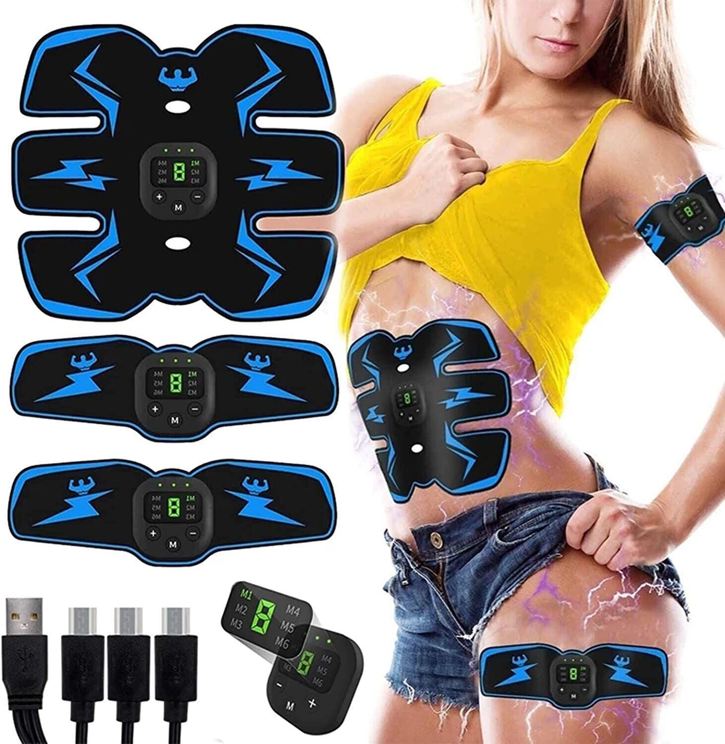 Best Abs Stimulator - Rechargeable EMS Abdominal Muscle Stimulator ABS Trainer Toner Fitness Belt Personal Care - Tophatter Daily Deals