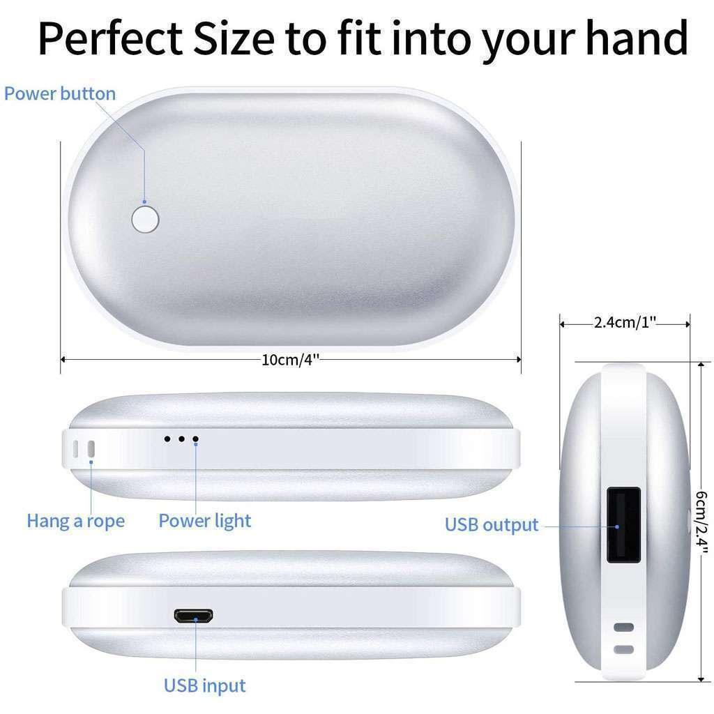 Electronic Hand Warmers UK - 2X Rechargeable Hand Warmers USB Power Bank Electric Pocket Heater Warmer Apparel & Accessories - Tophatter Daily Deals