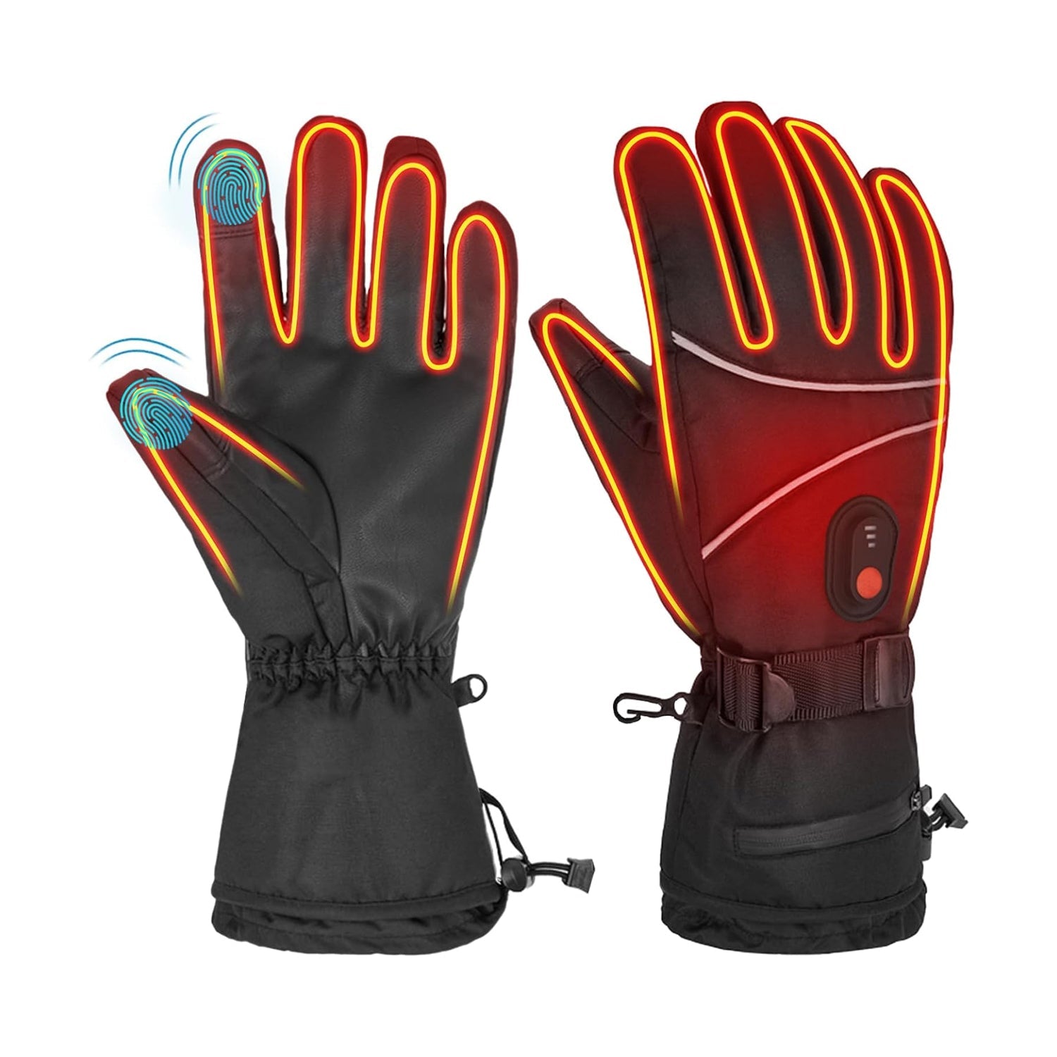 Rechargeable Heated Gloves - 6000mAh Electric Thermal Non-Slip Touch Screen Winter Gloves Rechargeable heated gloves - Tophatter Daily Deals
