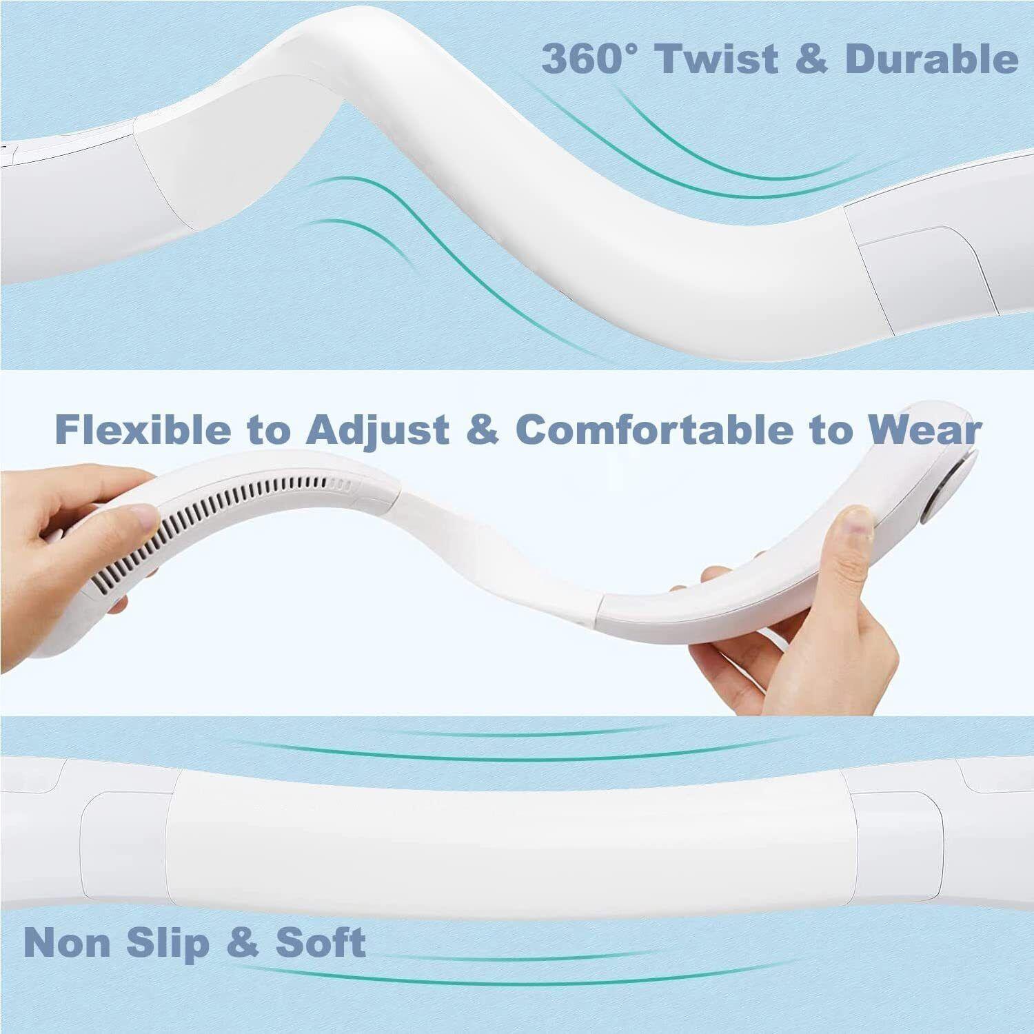 Best Neck Fan UK - Portable Neck Fan Mini USB Rechargeable Lazy Neckband Bladeless Cooler Apparel & Accessories - Tophatter Daily Deals