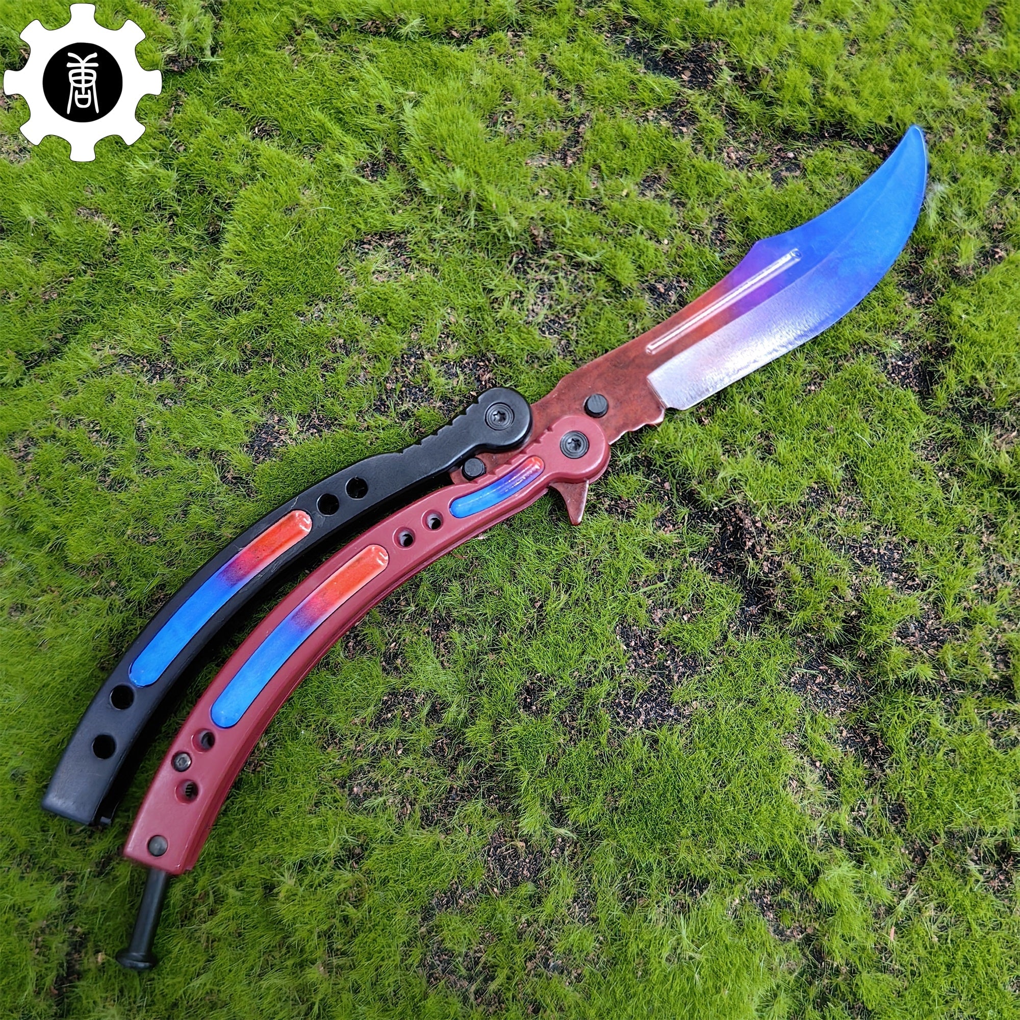 Red Doppler Game Butterfly Knife Metal Balisong - Tophatter Daily Deals
