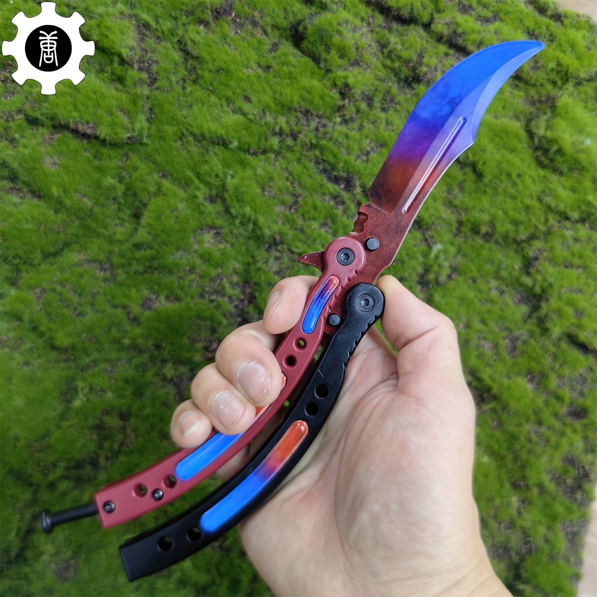 Red Doppler Game Butterfly Knife Metal Balisong - Tophatter Daily Deals