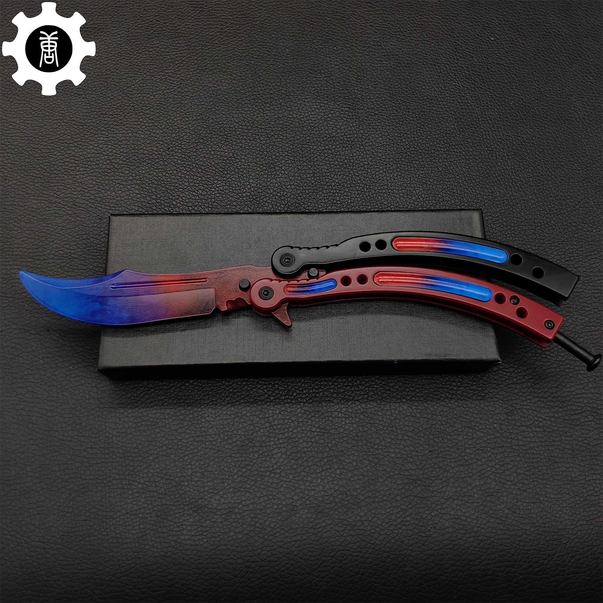 Red Doppler Game Butterfly Knife Metal Balisong - Tophatter Daily Deals