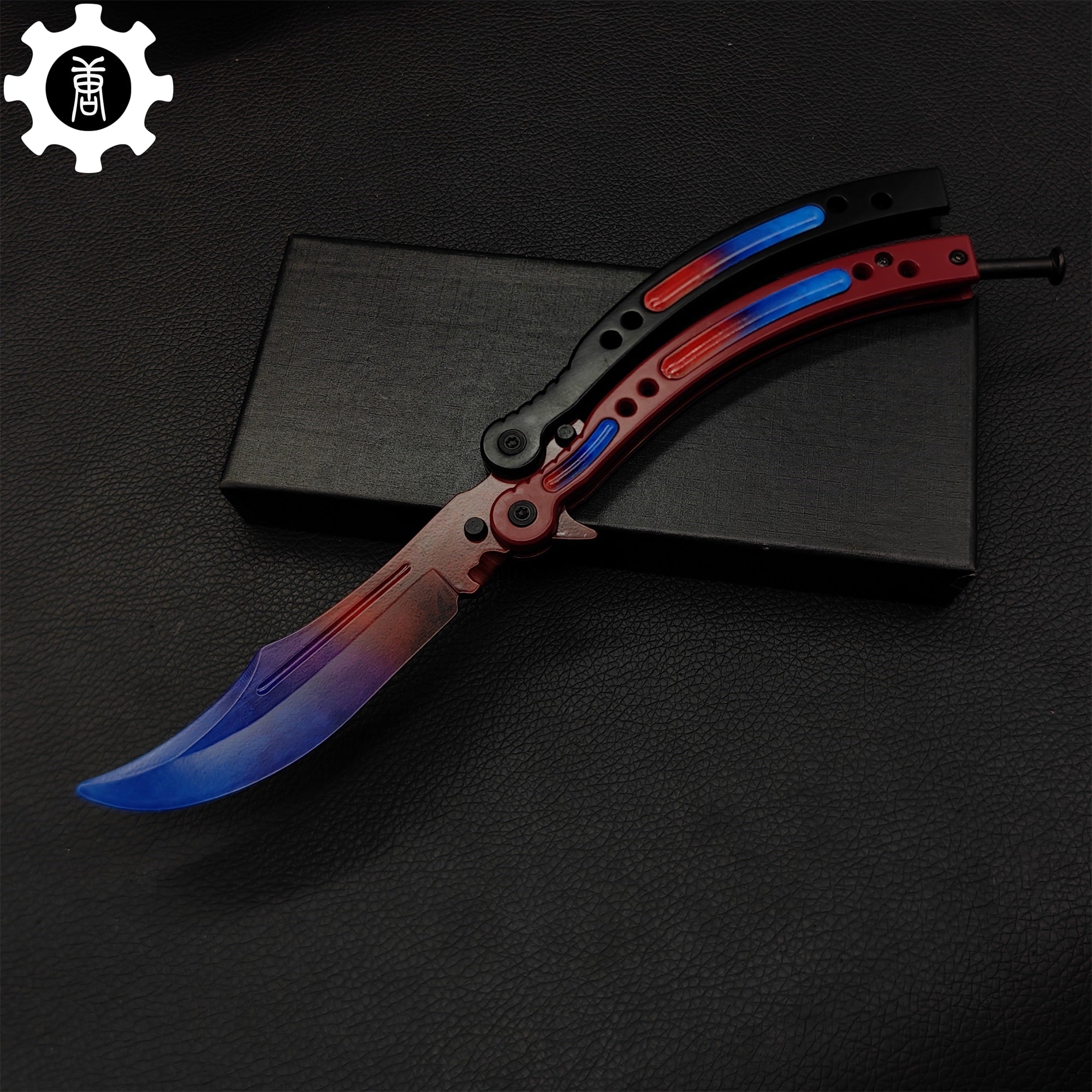 Red Doppler Game Butterfly Knife Metal Balisong - Tophatter Daily Deals