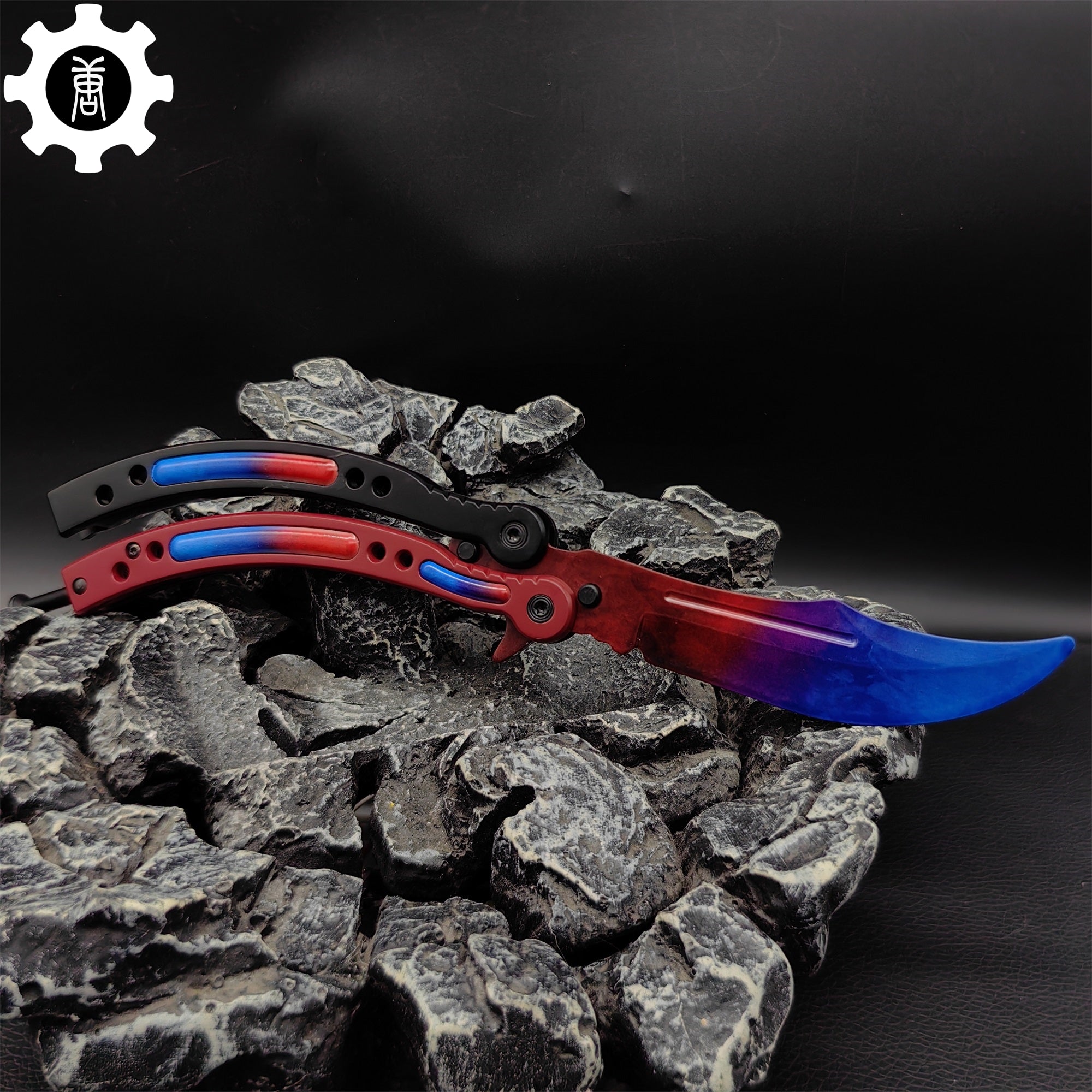 Red Doppler Game Butterfly Knife Metal Balisong - Tophatter Daily Deals