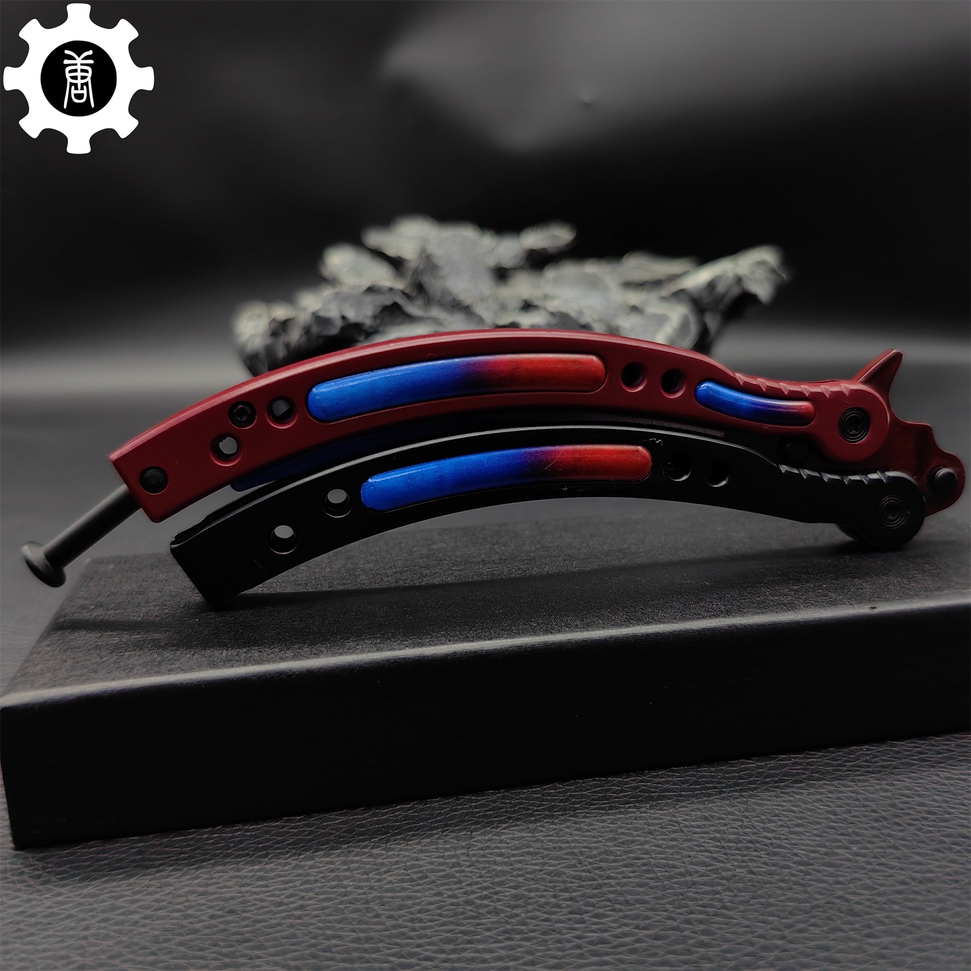 Red Doppler Game Butterfly Knife Metal Balisong - Tophatter Daily Deals