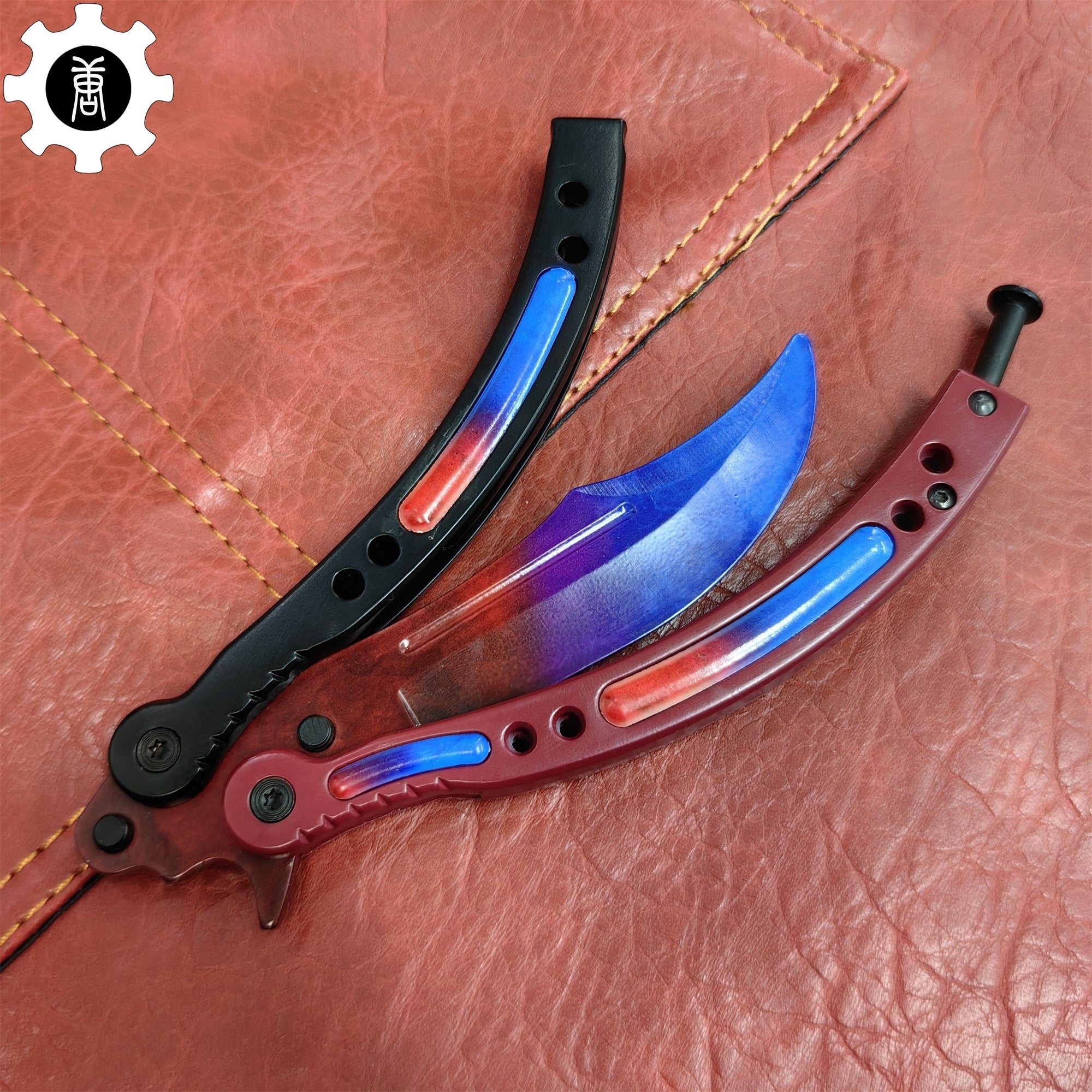 Red Doppler Game Butterfly Knife Metal Balisong - Tophatter Daily Deals