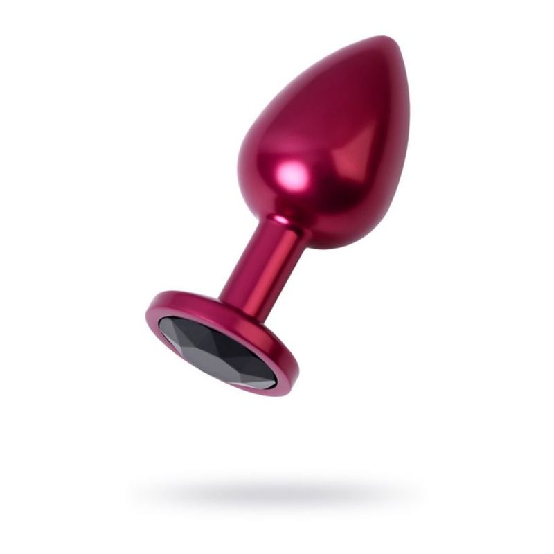Red Metal Anal Plug with Black Crystal Medium > Anal Range > Jewel Butt Plugs - Tophatter Daily Deals
