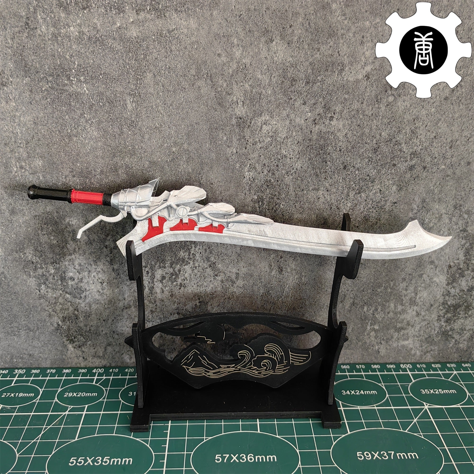 3D Printed 1: 6 Scale Nero Red Queen Sword DMC Display Prop Sword & Stand - Tophatter Daily Deals