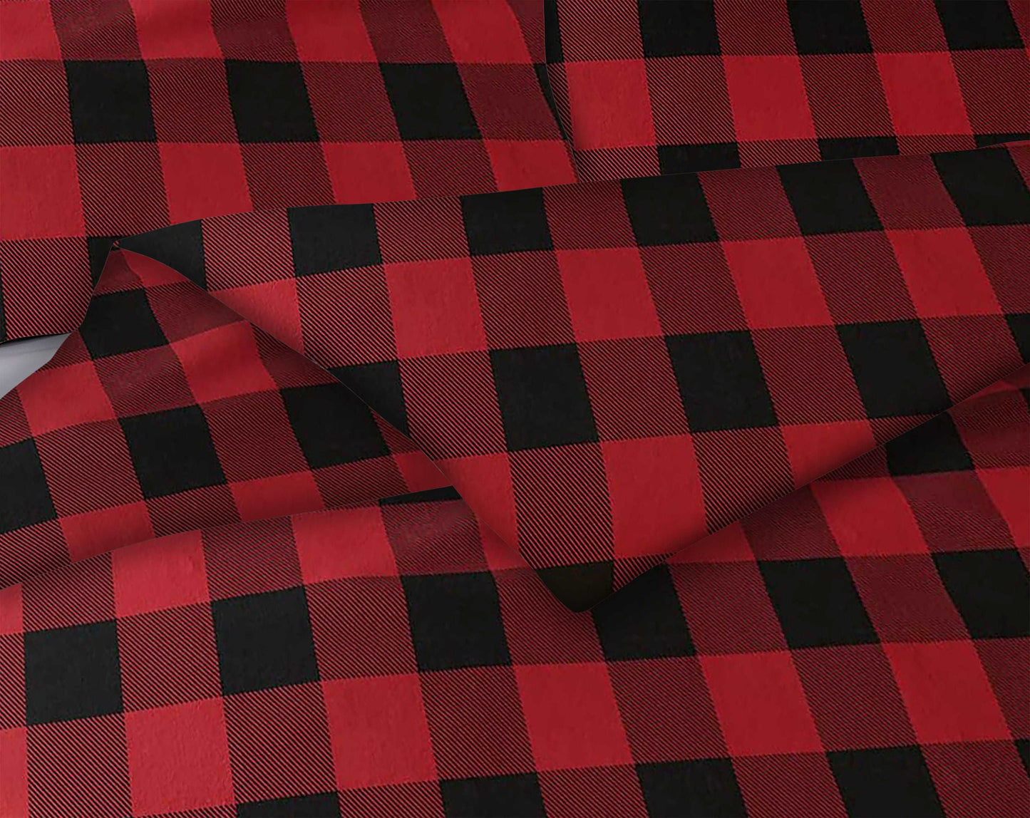 Bibb Home 3-Piece Flannel Duvet Cover Set Red Check Bedding - Tophatter Daily Deals