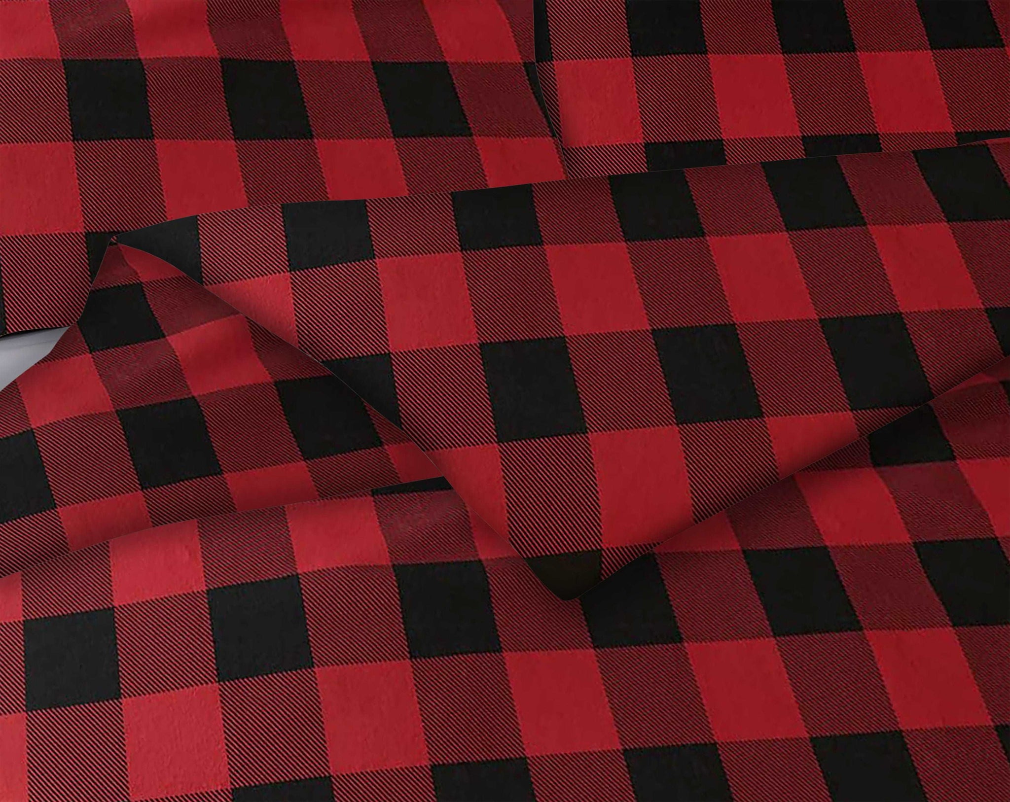 Bibb Home 3-Piece Flannel Duvet Cover Set Red Check Bedding - Tophatter Daily Deals
