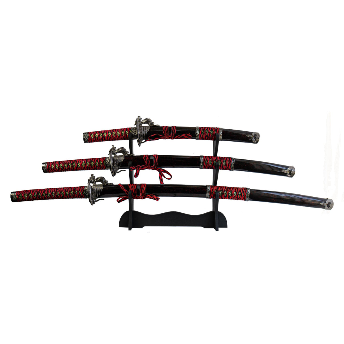 Fire and Steel - Red Dragon 3-Sword Set - Tophatter Daily Deals