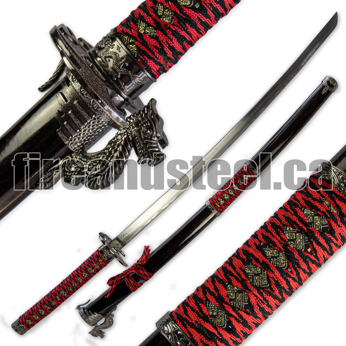 Fire and Steel - Red Dragon 3-Sword Set - Tophatter Daily Deals